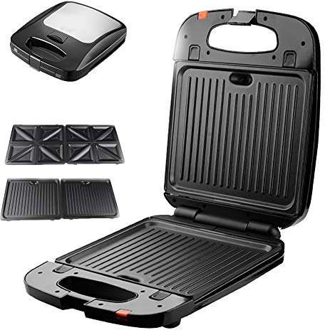 Yajun Electric Waffles Maker Sandwich Machine Bubble Egg Cake Oven Kitchen Breakfast Donuts Multi-baker 1400W,B