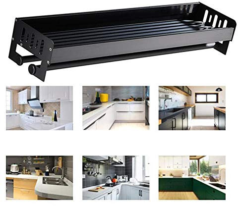 ACXZ Estante de Pared para Copas de Vino, Soporte para Copas de Aluminio, Organizador de Cocina, Colgador para Copas de Vino, Soporte de exhibición, Negro (Longitud 30/40/50/60/80 cm)