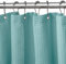 Waffel Duschvorhang mit Metall Duschvorhangringe Stoff Textil Badewannenvorhang Anti Schimmel Bad Vorhang Set Wasserdicht Badewanne Vorhang Schwerer Shower Curtain Badezimmer - 92 x 182cm (Türkis)