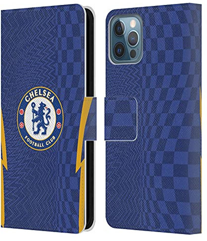 Head Case Designs Officially Licensed Chelsea Football Club Home 2021/22 Kit Leather Book Flip Case Cover Compatible With Apple iPhone 12 / iPhone 12 Pro