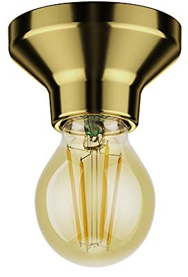 ledscom.de LED Deckenleuchte Elektra Porzellan gold, inkl. LED gold max. 778lm, 3-Stufen dimmen, extra-warmweiß