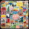 Affoto 50PCS Vintage Country City Stickers,Gift for Children Teens Adults Kids,Waterproof Travel Map Stickers for Laptop Scrapbook Water Bottle,Aesthetic Stickers for Skateboard Journal Wall