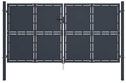 vidaXL Gartentor aus Stahl 300 x 150 cm Anthrazit