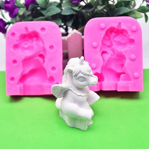 Lot de 2 moules de cuisson en silicone licorne 3D