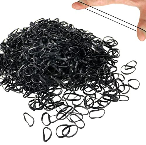Hanyousheng Mini Haargummis, 1100 Stück Kleine Haargummis, Mini Elastische Haarbänder Gummibänder, Haargummis Mädchen Klein für Kinder Haar Zöpfen Hochzeitsfrisur, Kleine Dreadlocks, Schwarz