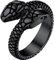 Bestyle Ring für Herren Männer Edelstahl Vintage Schlangenring Retro Statement Fingerring Gothic Ring mit Geschenkebox für Weihnachten Halloween Schwarz 64.7(20.6)