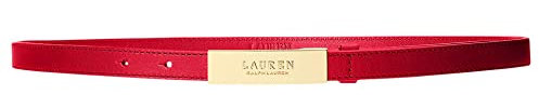 Lauren Ralph Lauren Skinny-Gürtel mit Logo, Leder, Rl 2000, Rot MD (Taille 86,4 cm), Rl 2000 Rot, MD (34 Waist)