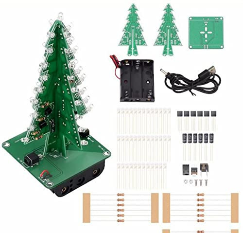 DIY elektronischer Weihnachtsbaum mit 7 Farben, LED Weihnachtsbaum 60 x 60 x136mm