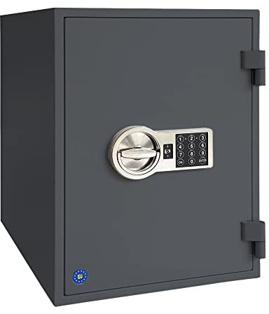 FELGNER Tresor FS 60-51 EL - Möbeltresor Dokumententresor Safe mit elektronischem Sicherheits-Schloss Pin Code | 60 Minuten Feuerschutz | Einbruchsschutz Widerstandsgrad S2 | Graphitgrau (RAL 7024)