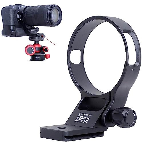 iShoot Metall-Stativ-Halterungsring, Objektivkragen, kompatibel mit Canon RF 100–400 mm f/5.6–8 IS USM, Objektivstützhalterung, Unterseite ist Arca-Swiss Fit Schnellwechselplatte Schwalbenschwanznut