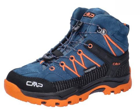 CMP Kids Rigel Mid Trekking Shoes Wp Traillaufschuh, Bluesteel Flame, 36 EU
