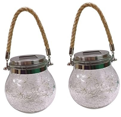 DOITOOL 2st Kugelleuchten Aus Glas Knistern Crackle Glass Globe Solarleuchten Lichterketten Selber Machen Solarleuchten Im Freien Solarbirne Licht Laterne Aus Glas Fee Dekorative Lichter