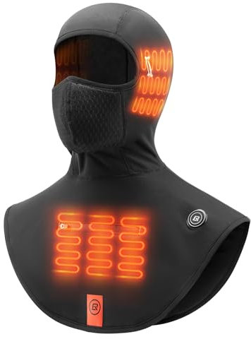 ROCKBROS Beheizte Sturmhaube Balaclavas Winter Warme Gesichtshaube Kopfbedeckung Thermo Fleece Skimaske Winddicht Nackenwärmer für Outdoor Sports wie Radfahren Motorradfahren Skifahren Wandern M