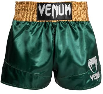 Venum Herren Classic Muay Thaibox Shorts, Grün/Gold/Weiß, M Slim Kurz EU