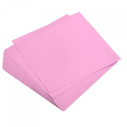TOP-VIGOR Lot de 100 feuilles de papier origami double face rose 15 cm x 15 cm 70 g/m² pour projets d'artisanat, débutants, décoration de cadeaux