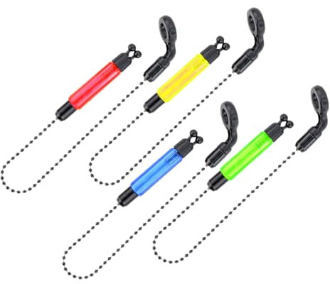 NIYATA 4 Pcs Swinger Angeln, Bissanzeiger Angeln, Bissanzeiger Swinger für Carp Fishing, Swinger für Karpfenangeln, Bissanzeiger Gewicht, Schwingbissanzeiger Angeln, Bissanzeiger Angeln Analog