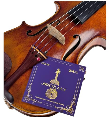 YWYLL Juego completo de cuerdas para violín de 1/2, tensión media, núcleo de acero al carbono, tono cálido, económico y duradero, para todos los niveles