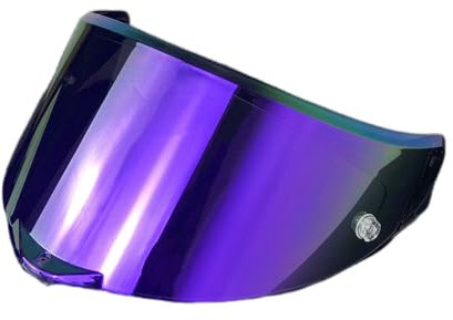 Visiera del Casco, Visiera di Ricambio Race 3 Face Shield AntiGraffio e Anti-UV for Casco AGV PI-Sta GP RR/Pista GP R/Corsa R(Revo Purple-Day Use Only)