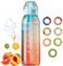 FOTEMIX Trinkflasche mit Geschmack, 1000ML Wasserflasche mit Pods BPA Frei Starterset 0 Zucker, Sport t、Trinkflasche mit Zeitmarkierung und Zeitmarkierung für Laufen und im Fitnessstudio (Blau)