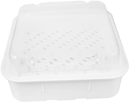 COLLBATH Vaporera De Verduras Para Microondas De Plástico Doble Capa Para Microondas Reutilizable Fácil De Limpiar Utensilios De Cocina Para Vapor Adecuado Para Cocinar Verduras Pescado y Carne