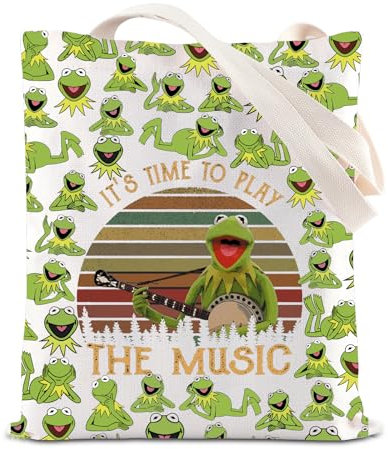 FOTAP Kermit Frog Inspire Tragetasche Frosch Grün Fan Handtasche Comedy Filme inspirierte Umhängetasche Froschliebhaber Geschenk, Play the Music UK, INCHES