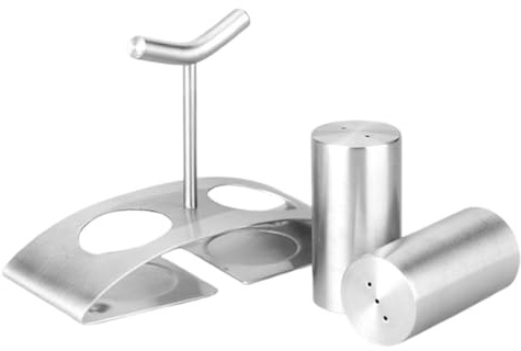 Salt and Pepper Ledge Shaker, Salt Pepper Shaker Shaker Bottle, Seasoning Shaker Bottle -Metal Dedge Shaker Holder and Hole Season Shaker, non-glip, bottiglia di condimento gadget