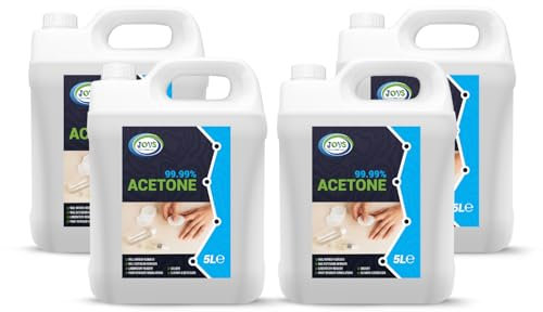 99.99% Pure Acetone 4x 5 Litre | Professional Strength Nail Polish Remover | Acrylic, UV/LED, Nail Glue & Varnish Remover | Salon-Quality, Multi-Purpose Solvent.