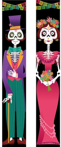 Ymxygz Halloween-Dekorationen Für Den Innenbereich, Dia De Los Muertos, Veranda-Schild, Banner, Dekoration, Mexiko-Tag Der, Veranda-schilder, Banner, Außenwand, Tür, Party-Ornamente