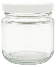 made in home - Mini bocaux en verre de 100 ml, bocaux à épices avec couvercle à visser, couvercles dorés, pots à essai, pots à confiture, petits pots à miel, bocaux ronds (12, blancs, 100 ml)