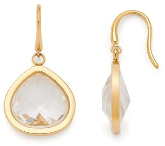 JEWELS BY LEONARDO Ohrringe Juvinga • 1 Paar Ohrhänger aus goldfarbenem Edelstahl • klarer Glasstein in abgerundeter Dreiecksform • Schmuck Geschenk für Frauen • 025683