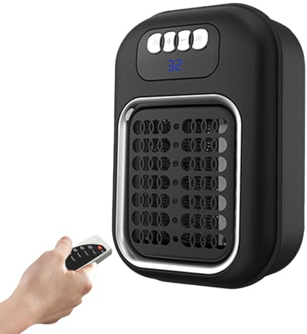 Djowyh Termoventilatori per Interni | Termoventilatore da Parete per Ufficio,Ventilatore Silenzioso con Display LED e Telecomando per Interni Casa Bagno Studio Appartamento