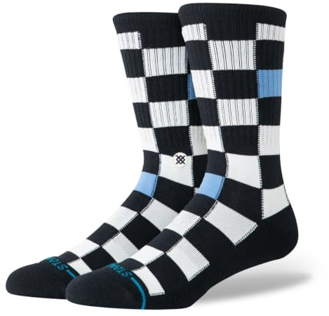 Stance Chef Check Crew Socken schwarz gemustert gepolsterte Wadensocken