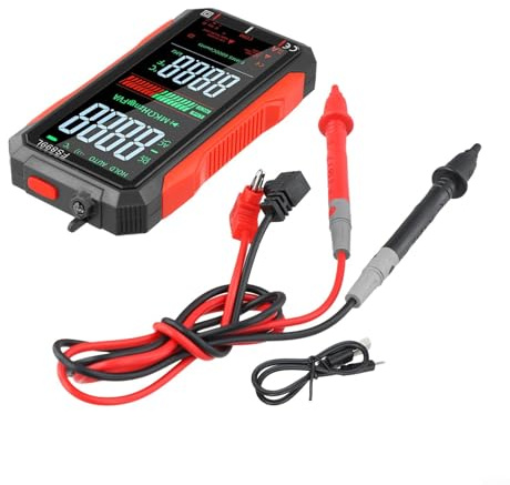 FS899L Smart Digital Multimeter with 4.8-Inch Color LCD, 6000 Counts, Auto Range, NCV Voltage Detection, USB Rechargeable Flashlight and Data Hold for AC/DC Current Voltage Resistance Testing