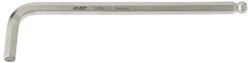 HAZET Winkelschraubendreher mit Kugelkopf 2105LG-04 | Oberfläche: vernickelt, Abtrieb: Innen Sechskant Profil, Schlüsselweite: 4 mm