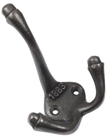 Chrome Hardware® | 5 x Cast Iron Coat Hook 1883 Antique Iron Coat Rack Hooks Self Coloured