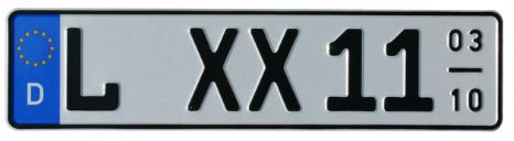 KFZ-Kennzeichen Saison EU 460 x 110 mm, reflektierend, Autoschilder mit Wunschkennzeichen