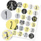 Papierdrachen 24 Adventskalender Zahlenaufkleber - geometrisch schlicht Nr 21 - Sticker 4 cm - zum Basteln und Dekorieren