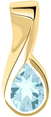 My Gold Damen Kettenanhänger Topas (Ohne Kette) Echtes Gelbgold 333 Gold (8 Karat) Edelstein Blautopas Abbey V0011123