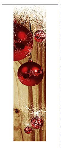 gardinen-for-life Flächenvorhang Weihnachten Modern Red-Brown, Moderner Schiebevorhang, Gr.60x245 cm