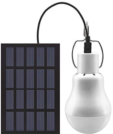 GreeSuit Lampe Solaire Portable à Ampoule LED White à énergie Solaire avec Panneau Solaire pour jardin, terrasse, intérieur, extérieur, randonnée, camping, tente, éclairage de pêche