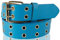 SCAMODA Doppelloch Nietengürtel mit Leder für Damen und Herren, Ösengürtel, versch. Farben, Größen, Breiten (Türkis - 110/BW95 - Br. 3,5 cm)