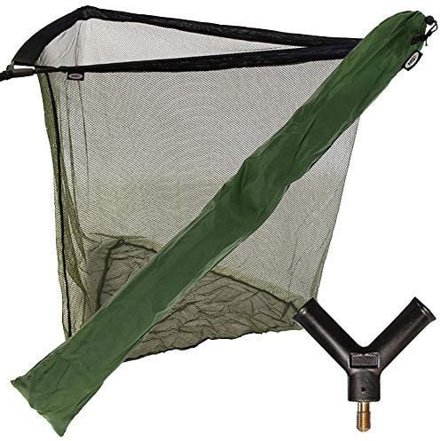 DNA NEW NGT 42 Green Carp Coarse Fishing Landing Net with Strong Metal Spreader Block and Stink Storage Bag