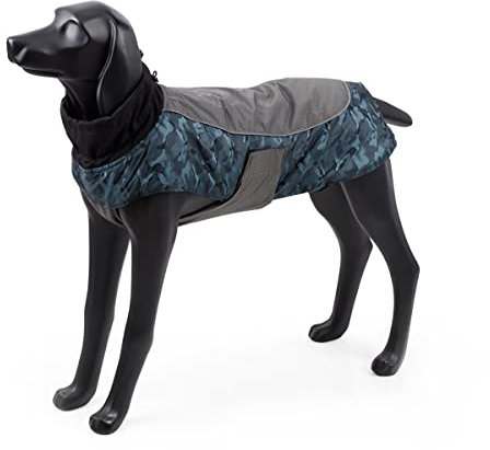 BlackDoggy Winter Hunderegenjacke – Wetterfeste Jacke mit Polarfleece-Futter, Reflektierenden Bändern und Verstellbarem Hals & Bauchgurt für Hunde Aller Größen (M, Blau)