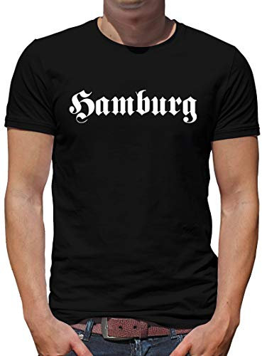 TShirt-People Hamburg Städte T-Shirt Herren L Schwarz