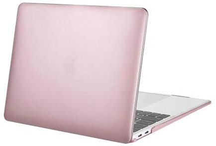 MOSISO Hülle Kompatibel mit MacBook Air 13 Zoll 2022 2021 2020 2019 2018 A2337 M1 A2179 A1932 Retina Display mit Touch ID, Schützend Plastik Hartschale Schutzhülle Cover, Rose Gold