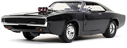 Jada Toys Fast & Furious 9 Dom's 1970 Dodge Charger, Tuning-Modell im Maßstab 1:24, zu öffnenden Türen, Freilauf, Motorhaube und Kofferraum, schwarz