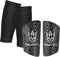 Keeperking Schienbeinschoner Fußball für Erwachsene Jugend Kinder Fussball Socken Shin Guard Herren Jungen Mädchen Fußball mit Gepolsterter Knöchelschutz Ausrüstung (L, Schwarz)