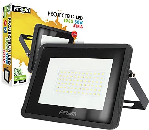 Projecteur LED Extérieur Forte Luminosité IP66 Jardin Terrasse Parking Cours (Blanc Chaud 3000K, 1x 50W)
