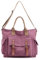 FANDARE Vintage Handtaschen Leinwand Schultertasche Damen Umhängetasche Frauen Arbeitstasche für 10.5 Zoll Tablet Shopper Reisen Crossbody Messenger Bag Violett