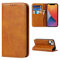 Copmob iPhone 13 Case, Flip Wallet Leather Case [3 Slots] [Stand Function] [Magnetic Closure] Flip Case Cover for iPhone 13 – Light Brown